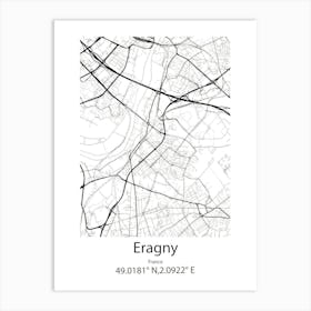 Eragny,France Minimalist Map Art Print