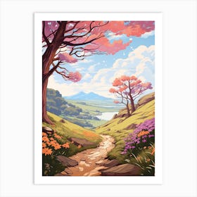 Dusky Track New Zealand 2 Hike Illustration Art Print