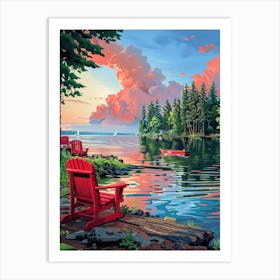 Sunset By The Lake 4 Art Print