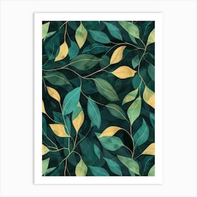 Seamless Pattern With Leaves 1 Art Print