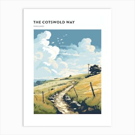 The Cotswold Way England 8 Hiking Trail Landscape Poster Art Print