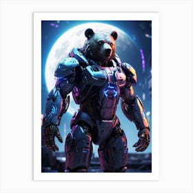 Bear In Cyborg Body #3 Art Print