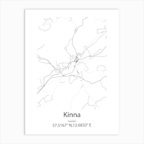 Kinna,Sweden Minimalist Map Art Print