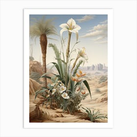 Chinese Sacred Lily  Flower Victorian Style 2 Art Print