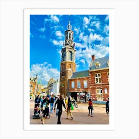 Clock Tower In Amsterdam 2 Art Print