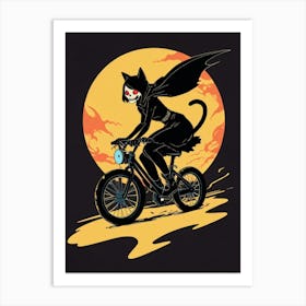 Cat Riding A Bike 1 Art Print