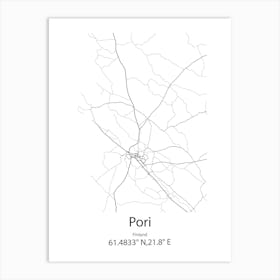 Pori,Finland Minimalist Map Art Print