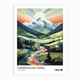 Mountains And Valley   Geometric Vector Illustration 1 Poster Art Print