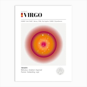 Virgo, Aura Gradient, Zodiac Sign Poster Art Print