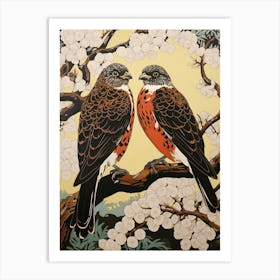 Art Nouveau Birds Poster Falcon 7 Art Print