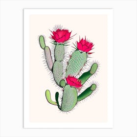 Cylindropuntia Kleiniae Minimal Line Drawing Art Print