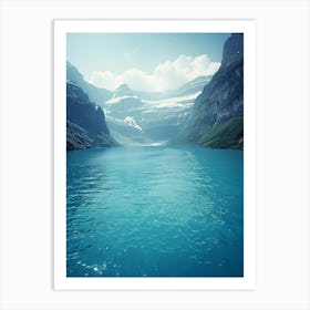 Blue Lake In The Mountains Art Print