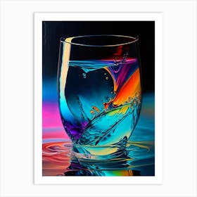 Glass Of Water Water Waterscape Bright Abstract 1 Art Print