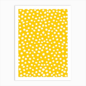 Leopard Print Dots Yellow Art Print