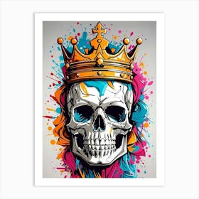 Skull With Crown Art Print