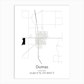 Dumas,United States Minimalist Map 1 Art Print