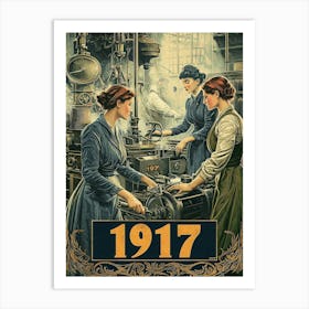 Aihrgdesign A Vintage Industrial Poster Showing Women Working 3278a26b A894 4283 A3b2 5ba2cefc99ac 2 Art Print