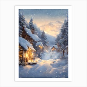 CHRISTMAS night 3 vector art Art Print