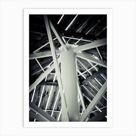 White Iron Pillars With Wooden Beams Above 1 Art Print