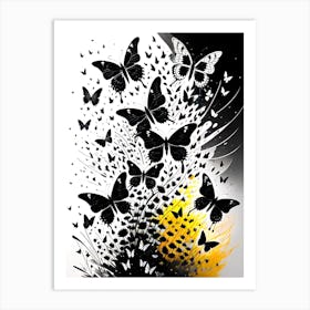 Black Butterflies Art Print