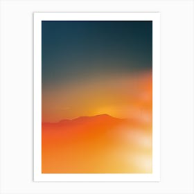 Abstract Sunset Flare Of Southern France Mountain Art Print