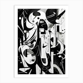 Transformation Abstract Black And White 2 Art Print