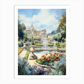 Schnbrunn Palace Gardens Austria Watercolour 1  Art Print