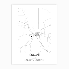 Stawell,Australia Minimalist Map Art Print