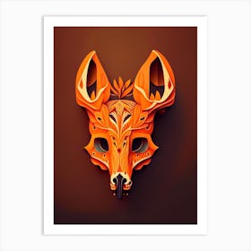 Animal Skull Orange 7 Mexican Art Print