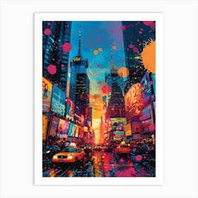 Times Square, Vibrant, Bold Colors, Pop Art Art Print