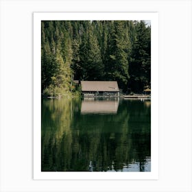 Forest Lake Boathouse Art Print