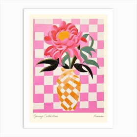 Spring Collection Peonies Flower Vase 3 Art Print