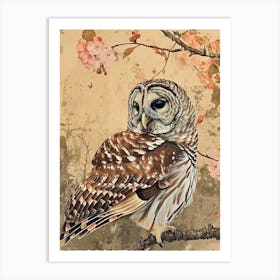 Barred Owl Japanese Painting 4 Art Print
