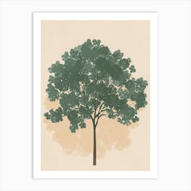 Linden Tree Minimal Japandi Illustration 1 Art Print