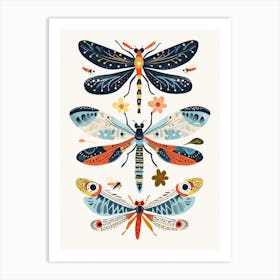 Colourful Insect Illustration Damselfly 7 Art Print