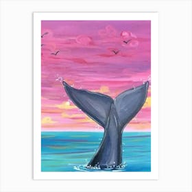 Whale Tail Painting Art Print