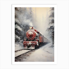 Christmas Train Art Print