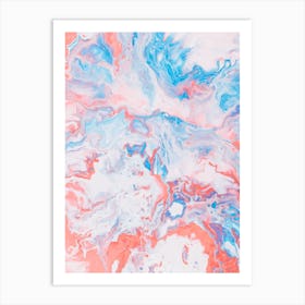 Pink And Blue Abstract Painting Art Print