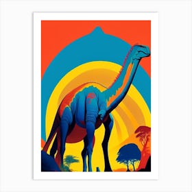 Argentinosaurus Primary Colours Dinosaur Art Print