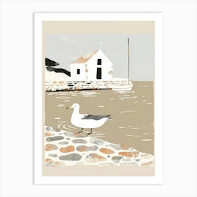 Seagull By The Shore Art Print