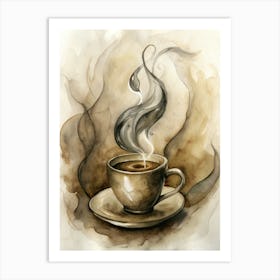 Coffee Cup Watercolor Art Print