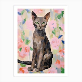 A Oriental Shorthair Cat Painting, Impressionist Painting 4 Art Print