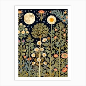 William Morris Moonlight Garden 2 Art Print