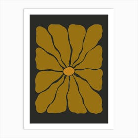 Autumn Flower 04 - Soot Brown Art Print