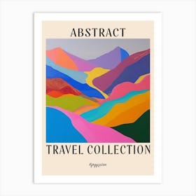 Abstract Travel Collection Poster Kyrgyzstan 10 Art Print