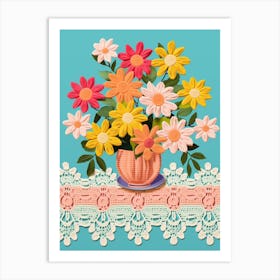 Crochet Dining Room Table With Flowers  2 Art Print