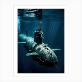 Submarine In The Ocean -Reimagined 8 Art Print