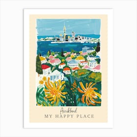 My Happy Place Auckland 3 Travel Poster Art Print