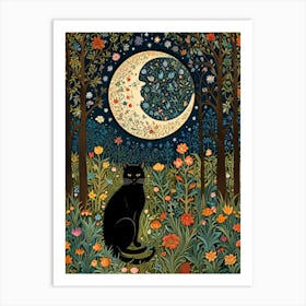 William Morris Cat In The Moonlight 35 Art Print