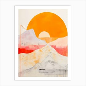 'Sunrise' Style Abstract Art Print